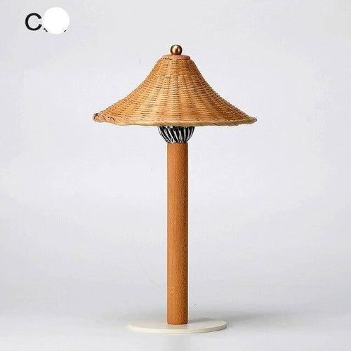 Lampe à poser LED avec abat-jour en rotin de plusieurs formes - vue 10 sur 9