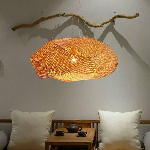 Lustre design nuage entrelacée en bambou Tatami - vue 2 sur 3
