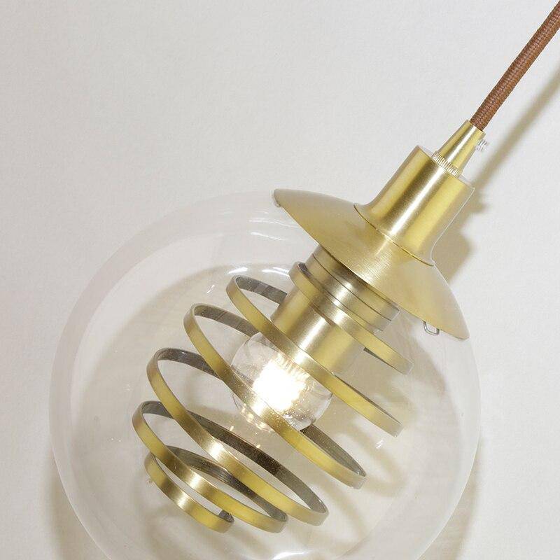 Suspension design en verre avec spirale dorée - vue 11 sur 14