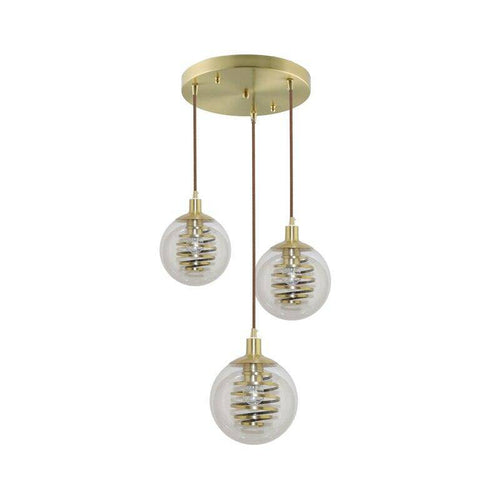 Suspension design en verre avec spirale dorée - vue 15 sur 14