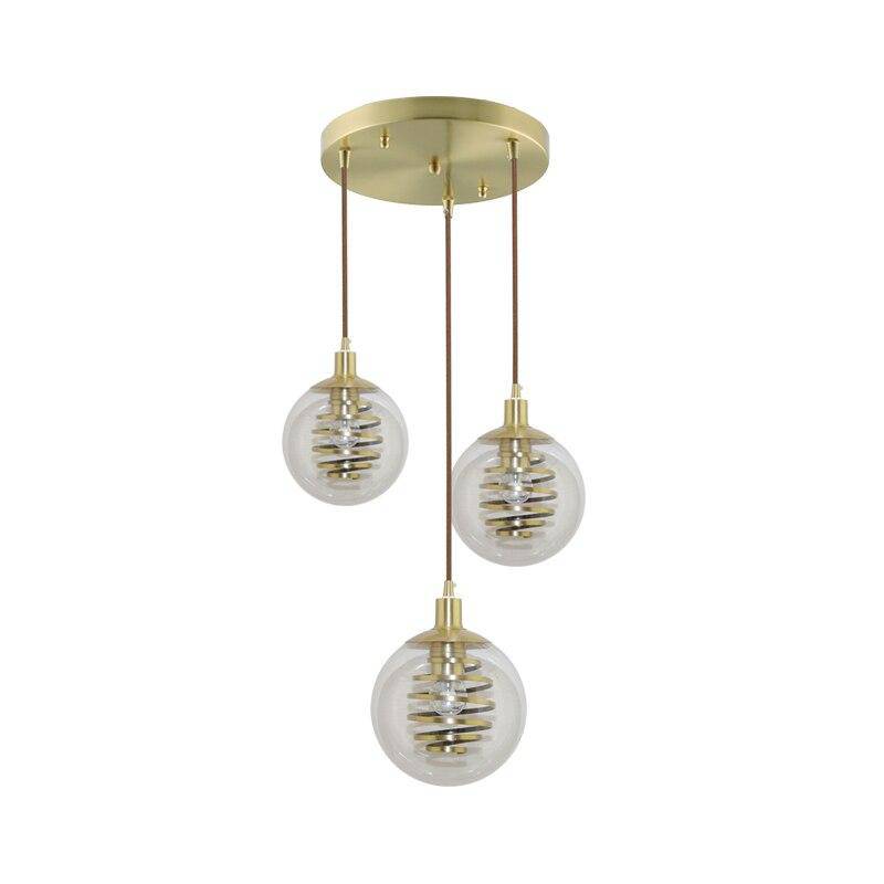 Suspension design en verre avec spirale dorée - vue 14 sur 14