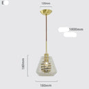 Suspension design en verre avec spirale dorée