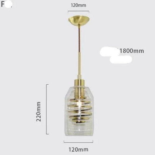 Suspension design en verre avec spirale dorée - vue 11 sur 14