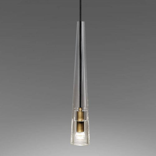 Suspension design cône en verre cristal à LED Luxury - vue 3 sur 5