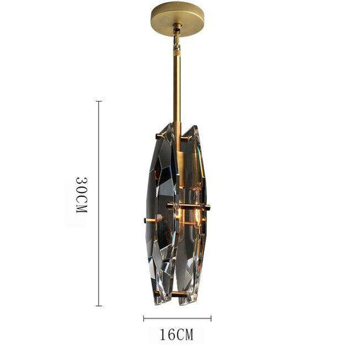 Suspension design en verre fumé cristal à LED Luxury