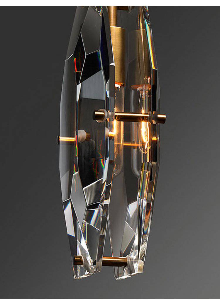 Suspension design en verre fumé cristal à LED Luxury - vue 3 sur 4