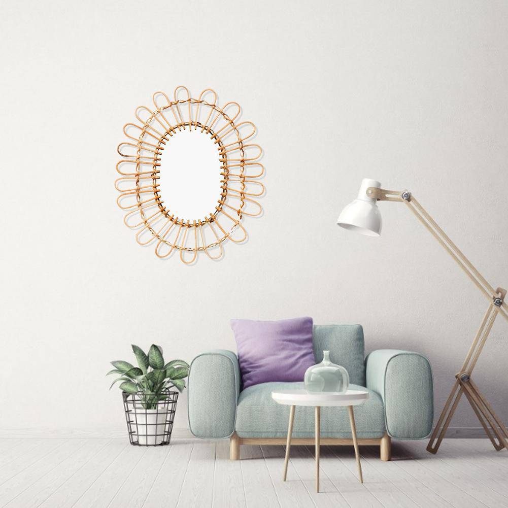 Miroir murale décoratif arrondi style Sun Décor - vue 6 sur 7