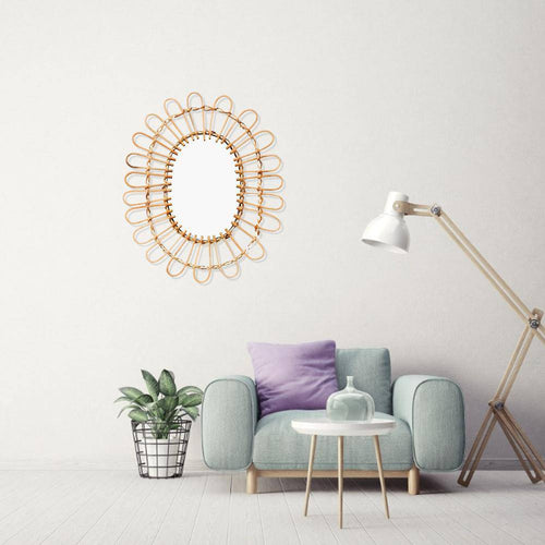 Miroir murale décoratif arrondi style Sun Décor - vue 6 sur 7