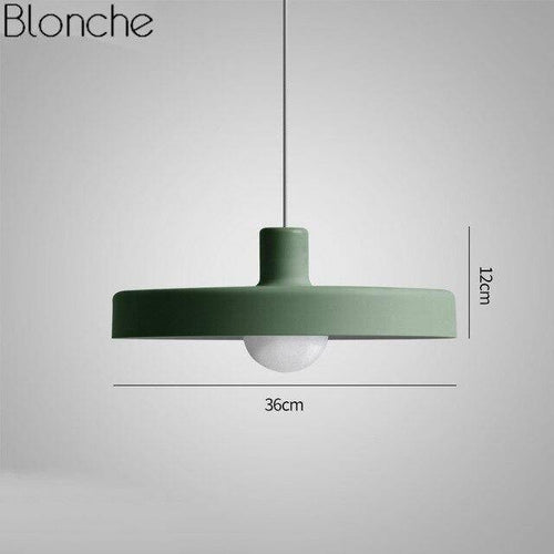 Suspension design LED à plat en métal coloré Loft - vue 7 sur 9