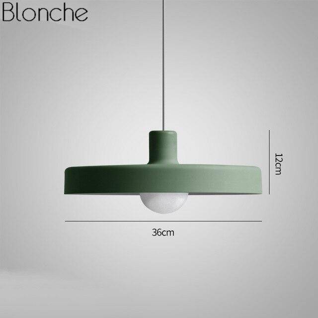 Suspension design LED à plat en métal coloré Loft - vue 6 sur 9