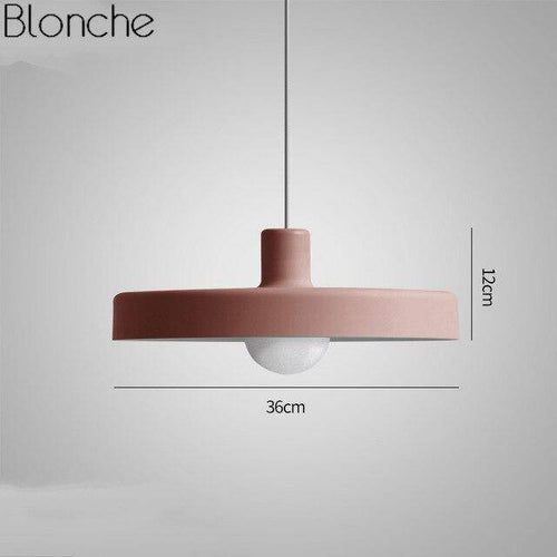 Suspension design LED à plat en métal coloré Loft - vue 6 sur 9