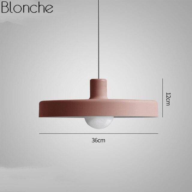 Suspension design LED à plat en métal coloré Loft - vue 5 sur 9
