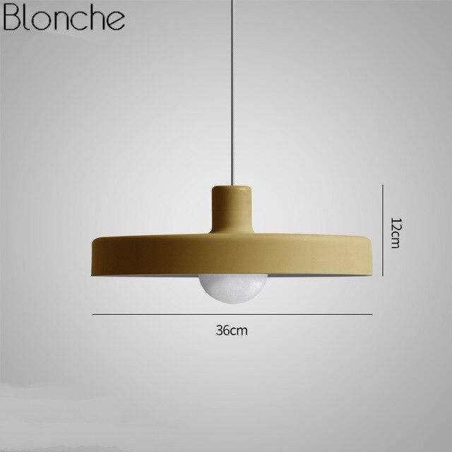 Suspension design LED à plat en métal coloré Loft - vue 7 sur 9