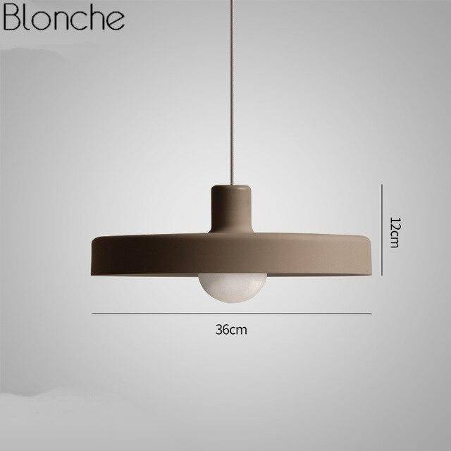 Suspension design LED à plat en métal coloré Loft - vue 8 sur 9