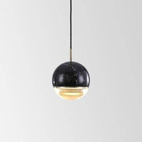 Suspension design LED boule style marbre coloré Art