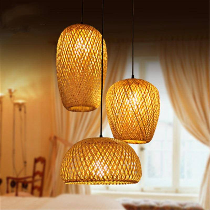 Suspension design arrondie en bambou Rattan - vue 2 sur 10