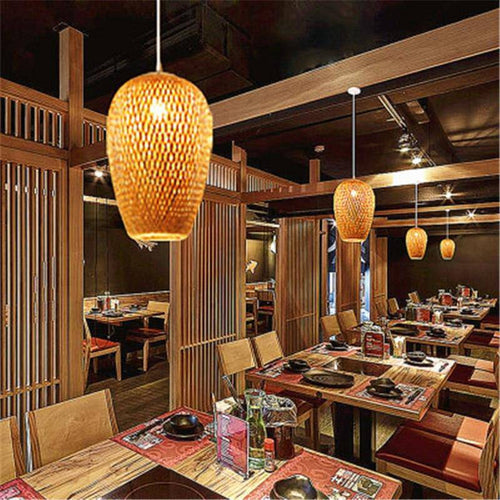 Suspension design arrondie en bambou Rattan - vue 8 sur 10