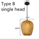 Suspension design arrondie en bambou Rattan