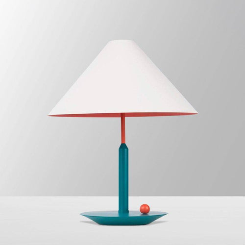 Lampe à poser moderne LED avec abat-jour conique blanc - vue 6 sur 8