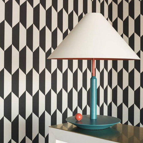 Lampe à poser moderne LED avec abat-jour conique blanc - vue 3 sur 8
