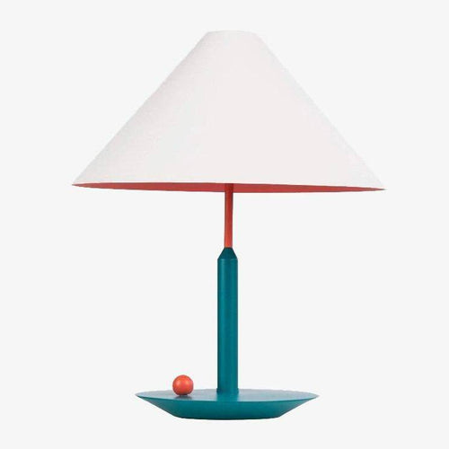 Lampe à poser moderne LED avec abat-jour conique blanc - vue 2 sur 8