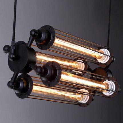 Suspension industrielle LED avec ampoule et abat-jour métal rétro - vue 3 sur 4