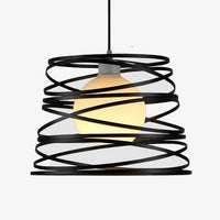 Suspension design spirales irrégulières noire