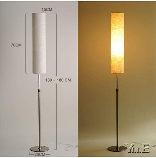 Lampadaire avec abat-jour en tube de tissu coloré - vue 4 sur 3