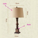 Lampe à poser de chevet en résine et abat-jour en tissu American
