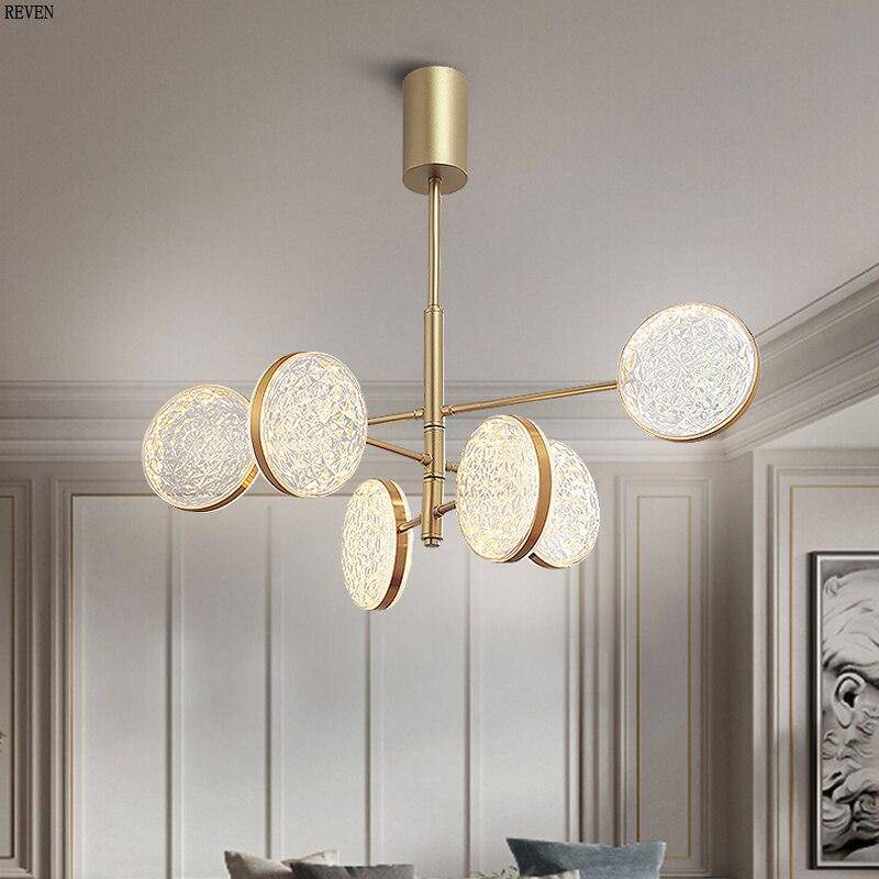 Lustre design doré à branches et lampes Luxury - vue 2 sur 5