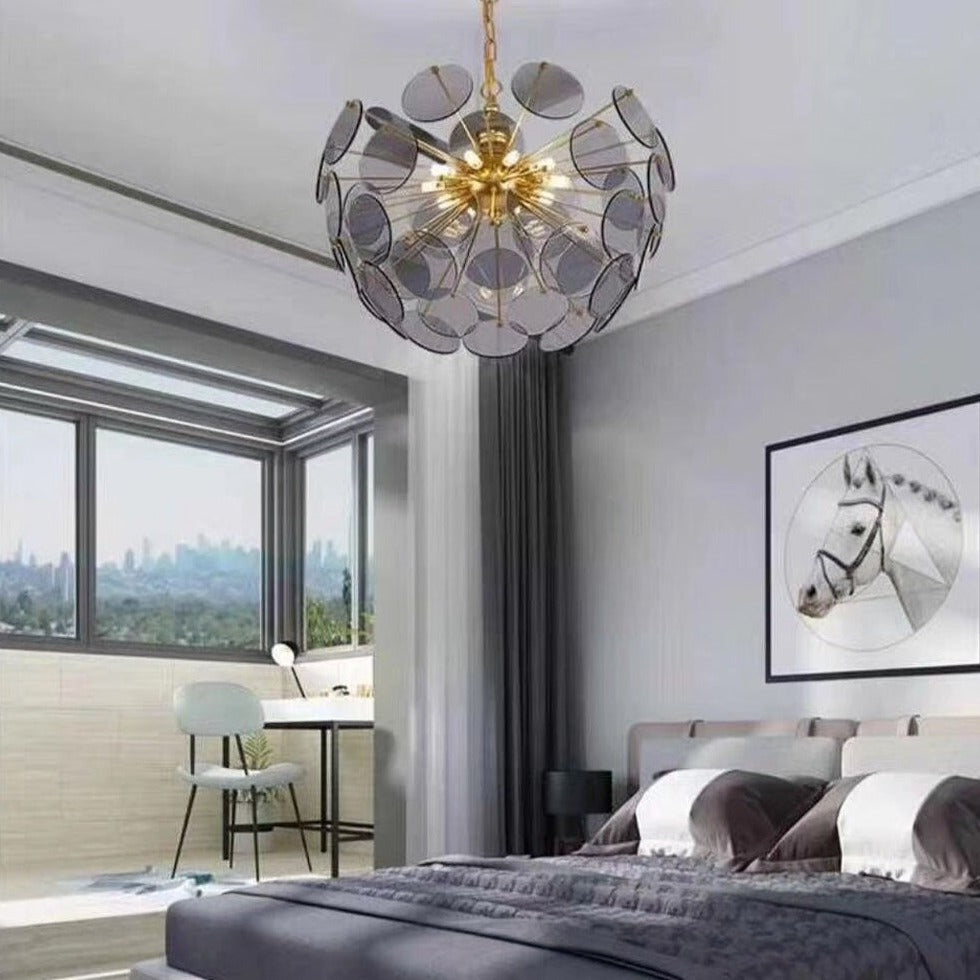 Lustre moderne en forme de dent de lion en verre Nahia - vue 6 sur 9