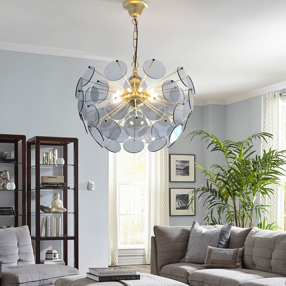Lustre moderne en forme de dent de lion en verre Nahia - vue 3 sur 9