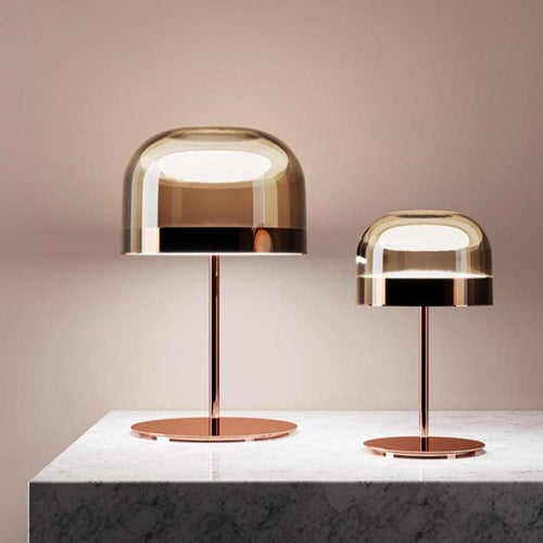 Lampe à poser design LED en métal avec abat-jour en verre style Mushroom - vue 8 sur 10