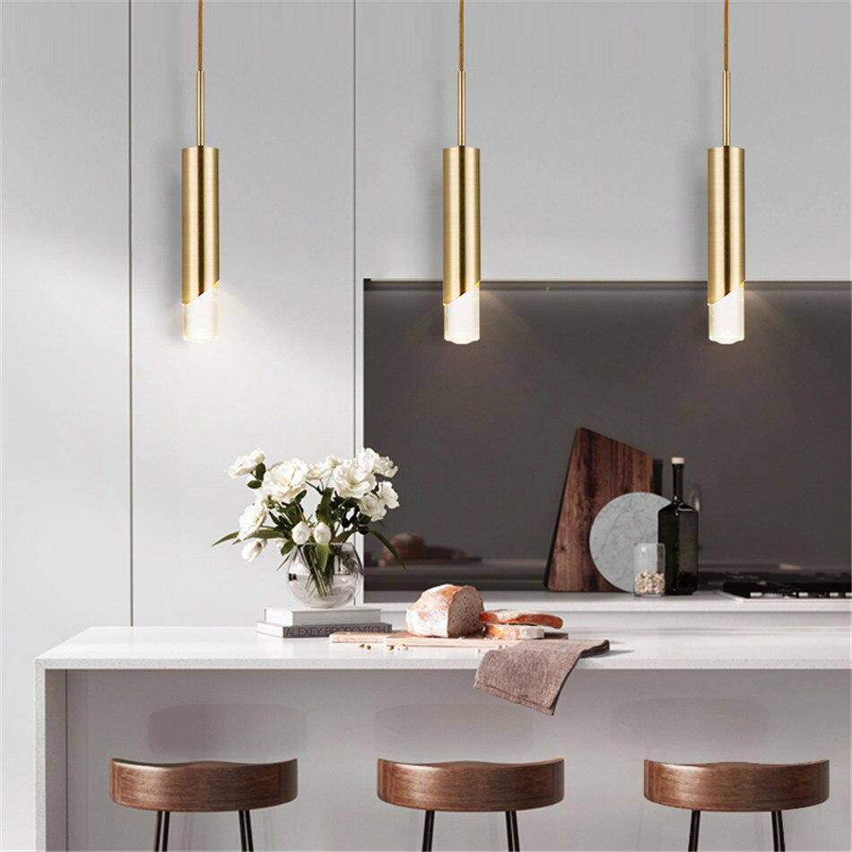 Suspension design LED avec cylindre en métal style Luxury - vue 2 sur 10