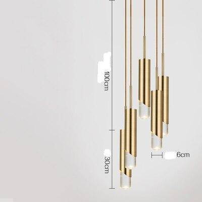 Suspension design LED avec cylindre en métal style Luxury - vue 9 sur 10