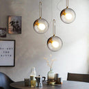 Suspension design à LED boule en verre et métal Light