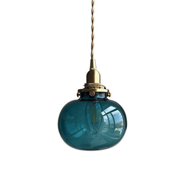 Suspension design LED en verre coloré style Jiamen - vue 3 sur 6