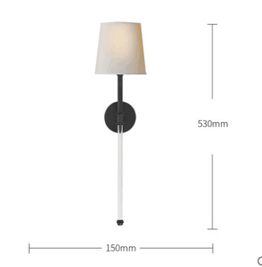 Applique murale LED barre et abat-jour en tissu Traditional - vue 4 sur 6