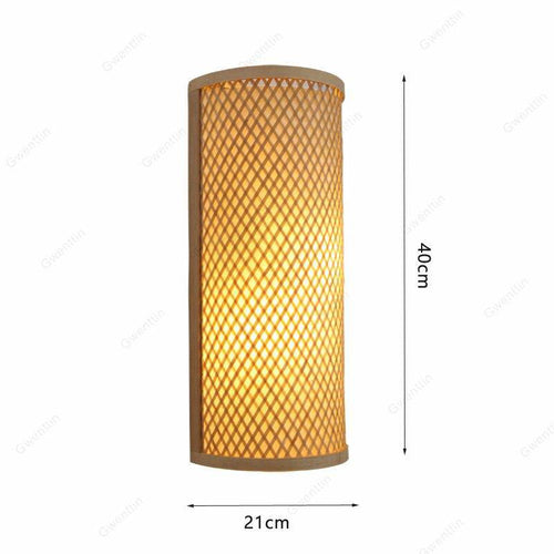 Applique en bambou style japonais à LED arrondie - vue 4 sur 5