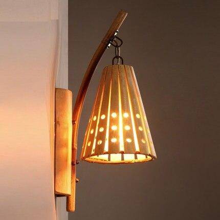 Applique en bambou style vintage à LED - vue 2 sur 4