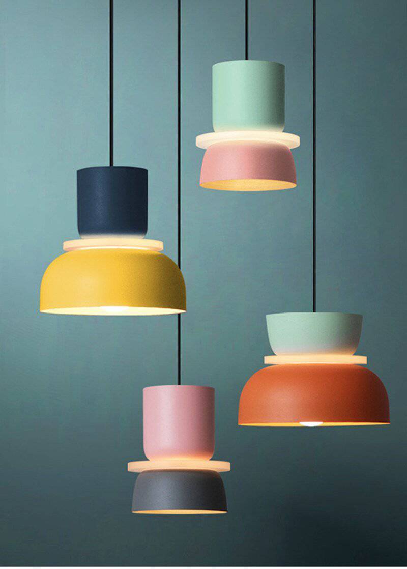 Suspension design arrondi coloré en métal Modern - vue 16 sur 18