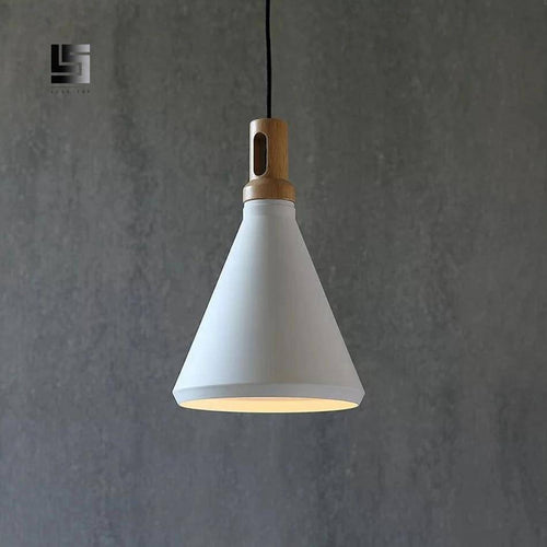 Suspension conique en aluminium et bois Nordic - vue 5 sur 4
