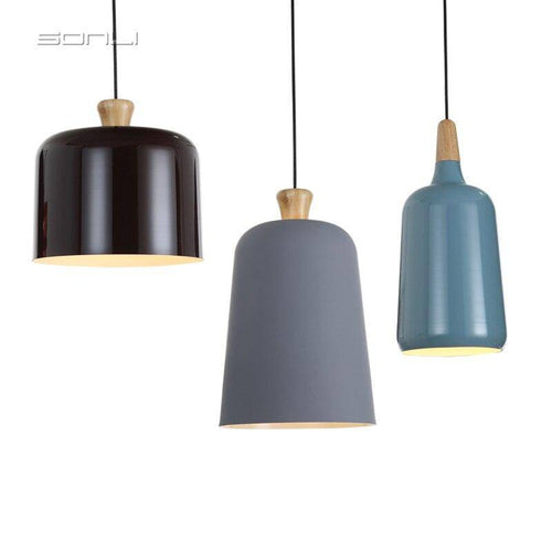 Suspension de plusieurs formes en aluminium et bois - vue 7 sur 7