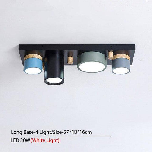 Plafonnier design avec plusieurs spots cylindriques colorés à LED - vue 14 sur 13