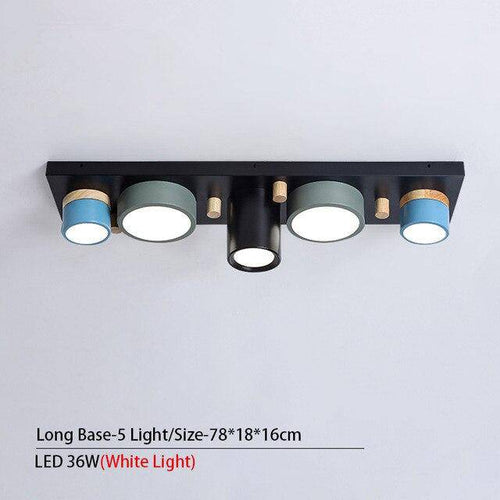 Plafonnier design avec plusieurs spots cylindriques colorés à LED - vue 13 sur 13