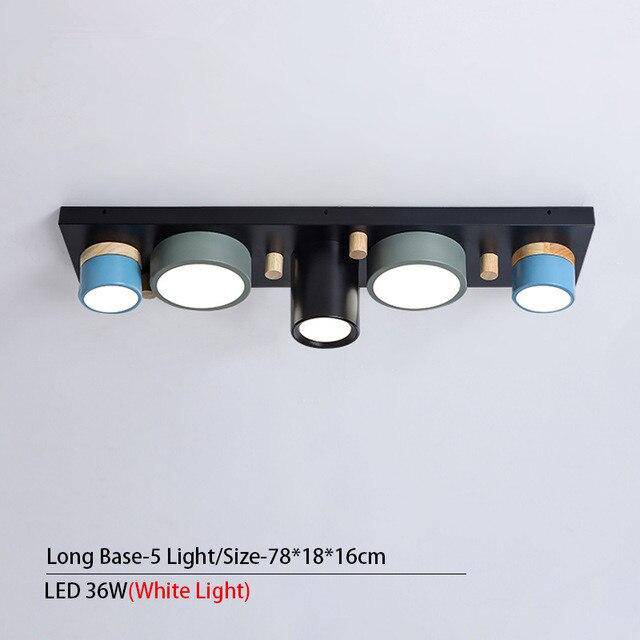 Plafonnier design avec plusieurs spots cylindriques colorés à LED - vue 12 sur 13