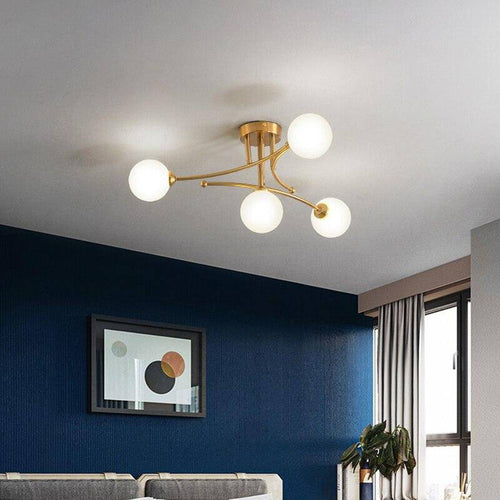 Lustre design à LED en métal avec plusieurs boules en verre Creative - vue 4 sur 15