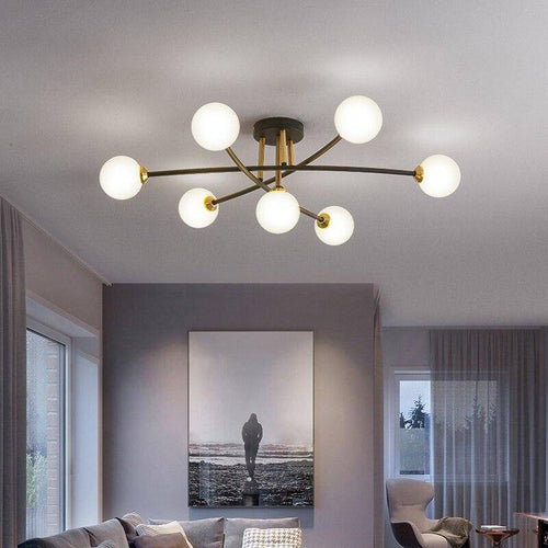 Lustre design à LED en métal avec plusieurs boules en verre Creative - vue 8 sur 15