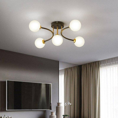 Lustre design à LED en métal avec plusieurs boules en verre Creative - vue 5 sur 15