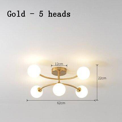 Lustre design à LED en métal avec plusieurs boules en verre Creative - vue 11 sur 15